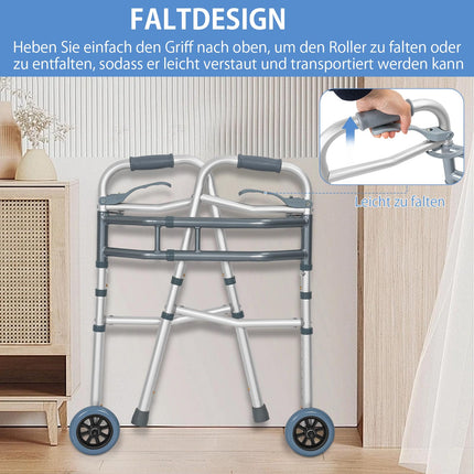 OUUTMEE Walking Aid Walking Frame Lightweight Height Adjustable Walking Aid for Seniors Made of Aluminum Requires Installation