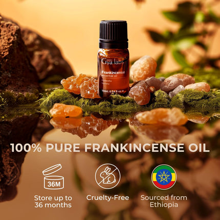 Gya Labs Frankincense Essential Oil for Skin - 100% Pure Natural Frankincense Oil for Face, Hair, Diffusion, DIY - Woody, Earthy Scent (10 ml)