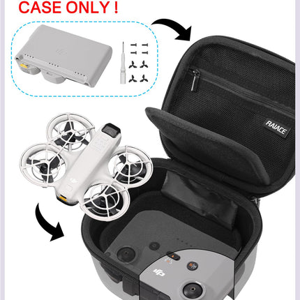 RAIACE Hard Carrying Case Compatible with DJI Neo Fly More Combo and Accessory Bag. - Black