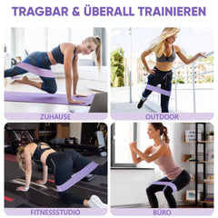 Knitted fitness bands, resistance bands, yoga belts, non-slip and sweat-proof, gymnastics belts, hip, leg training, strength training and pull-ups (light purple, purple, dark purple)