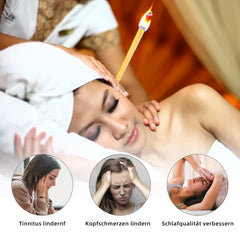 20 Ear Candles/Ear Candles Made of Natural Beeswax, Ear Cleaner Earwax Removal, Hollow Cone Candles with 10 Protective Discs and Cotton Swabs, 8 Different Aromatic Scents
