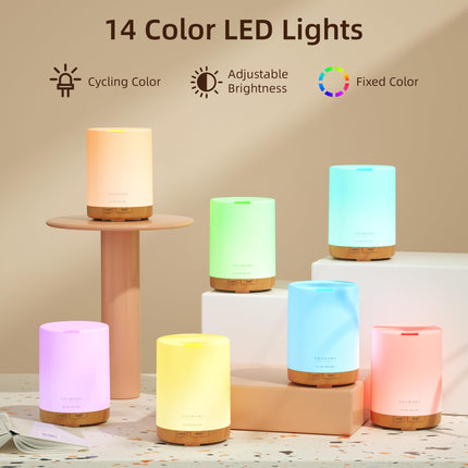 ASAKUKI 300ML Aroma Diffuser with 6 * 10ML Essential Oils Set, Essential Oil Diffuser, Ultrasonic Humidifier for Home Office, 15 Color LED with 4 Timer Settings