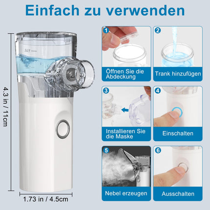 Inhaler for adults and children, USB-C inhaler, rechargeable inhaler with portable design, easy to use and clean, efficient atomization for home and travel use