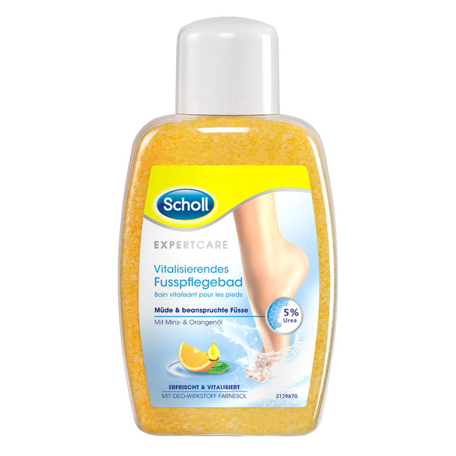 Scholl Vitalizing Foot Bath - Foot Care Bath with Natural Salt Crystals and Urea - Bath Additive for Foot Baths - with Deodorant Active Ingredient - for All Skin Types - 275 g