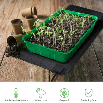 Ohuhu Heat Mat for Seedling Germination 2 Pack, Waterproof Heating Mat Plants Greenhouse Heating Pad Reptile Temperature Heating Pad Hydroponic Garden Seed Starter, 25 x 52 cm