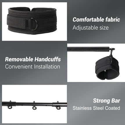 Sevenup Spreader Bar Bondage Sex Toy with Neck Collar, Wrist and Ankle Cuff Sets, BDSM Bondage Set, Adjustable Handcuffs Collar for Adult Couples