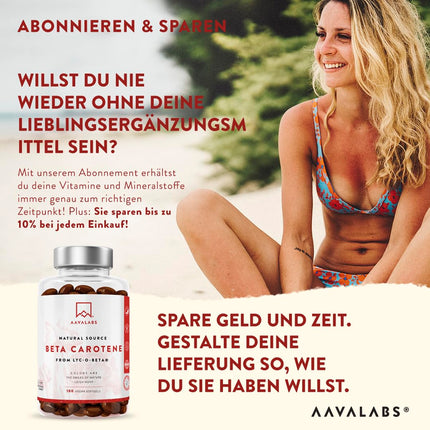 Beta Carotene Capsules High Dose for Tanning 25000 IU Vitamin A High Dose - Beta Carotene Tanning Capsules with Lyc-O-Beta and Extra Virgin Olive Oil for a Radiant Complexion - 180 Softgel Capsules