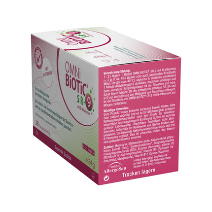 OMNi BiOTiC SR-9 with B vitamins | 28 servings (84g) | 9 bacterial strains | 15 billion bacteria per daily dose | Powder | Vegan | Gluten-free | Lactose-free | For daily use