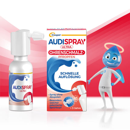 AUDISPRAY Ultra - Treatment of earwax plugs - Fast dissolution of earwax plugs - Ear - Spray 20 ml