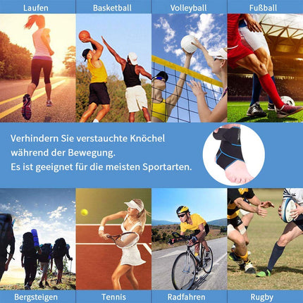 Teylam Ankle Brace, Adjustable Ankle Brace, Flexible Ankle Brace, Ultra Thin Foot Brace, Running Football, Right and Left Ankle (Blue)