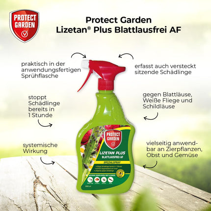 PROTECT GARDEN Lizetan Plus Aphid-Free AF ​​special spray against aphids on roses, ornamental plants, fruit and vegetables, 1 liter