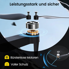 DEERC Drone with 1080P Camera for Kids, RC Quadcopter D75 Foldable with Wifi Transmission, Long Flight Time, Brushless Motor, Altitude Hold, One Key Start Drone Game Gift for Beginners Boys, C0