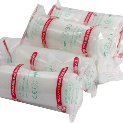 NOBA 20 gauze bandages, fixation bandages, 8 cm x 4 m, individually wrapped in foil