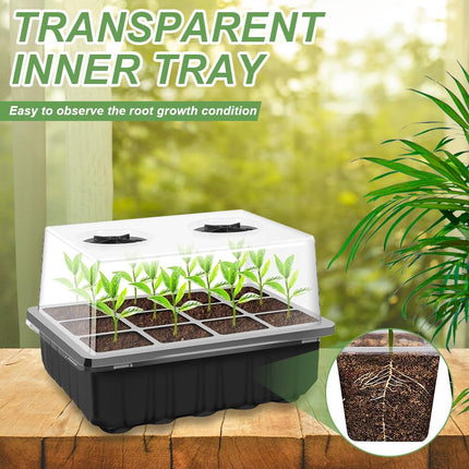 Afenau 10-piece indoor greenhouse cultivation box, 120-hole mini greenhouse cultivation set, cultivation greenhouse with 20 plant labels and 2 gardening tools, small greenhouse for growing seedlings