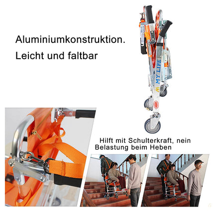 Ywanwj EMS Stair Chair Aluminum Alloy Lightweight Stair Chair Lifts Folding Rescue Firefighter Evacuation Chair for Ambulance with Quick Release