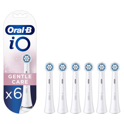 Oral-B iO Gentle Cleaning Brush Heads for Electric Toothbrush, 6 Pack, Gentle Tooth Cleaning, Toothbrush Head for Oral-B iO Toothbrushes, Mailbox-compatible Packaging