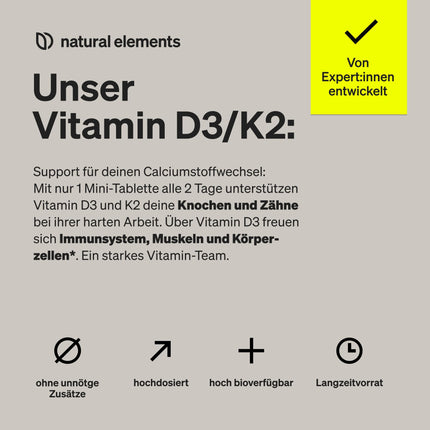 Vitamin D3 + K2 – &gt; 99.7% all-trans MK-7 &amp; 2000 IU Vitamin D3 – 240 tablets – high dosage, optimally bioavailable – no unnecessary additives – produced in Germany