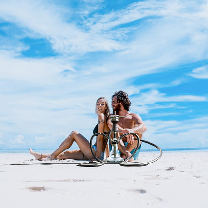 NOBLE HOOKAH Shisha Set Small Shisha Mini Shisha to go with high-quality accessories - hand-blown bottle 2 hoses