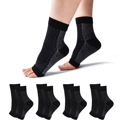 TOMILIOLD 4 Pairs Compression Socks Women Men Medical Socks, Orthopedic Compression Socks for Arthritis Joint Pain (Black, 38-42)