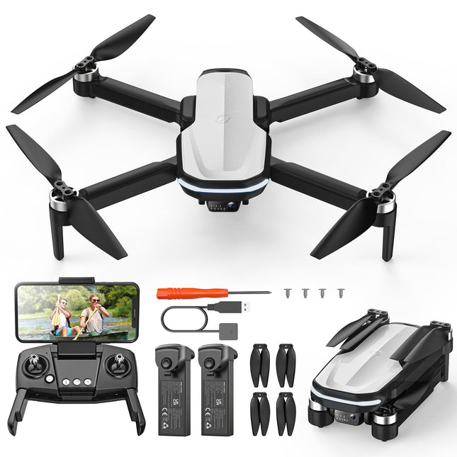 Holy Stone HS280D Drone with 1080P Camera, RC Foldable FPV Drone with 2 Batteries, Long Flight Time, Brushless Motor, Gesture Control, Camera Drones Outdoor Complete Set Quadcopter for Kids Beginners, C0