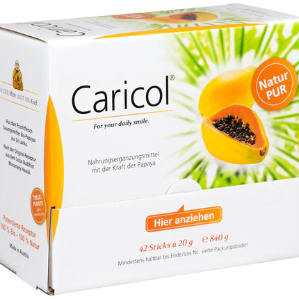 Caricol | 100% natural, organic ingredients | With papain | Easy to dose | 42 sticks of 20 g each (840 g)
