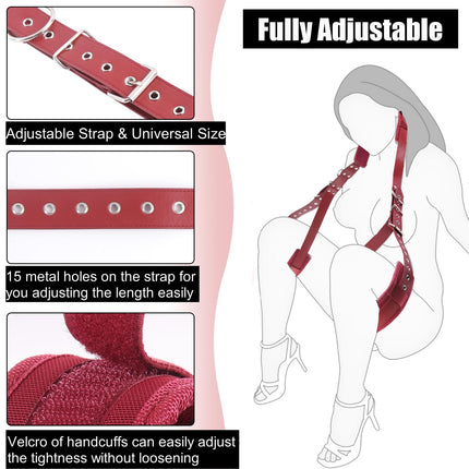 Sex Toys for Couples Extremely Hard BDSM Bondage - Open Leg Restraints Handcuffs for Sex Games, Sex Toys Bondage Set Restraint Set Beginners (Red)