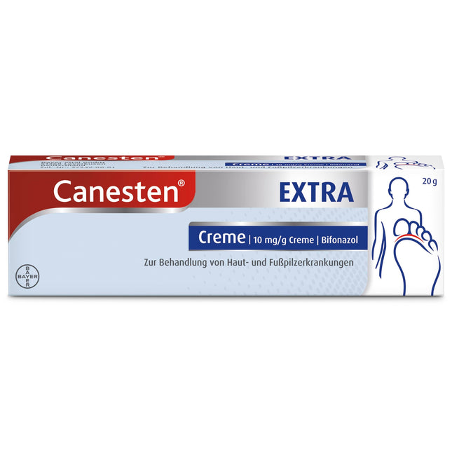 Canesten EXTRA Cream - for the treatment of skin fungus and athlete's foot - fast-acting against all relevant fungal infections - with bifonazole - 1 x 20 g