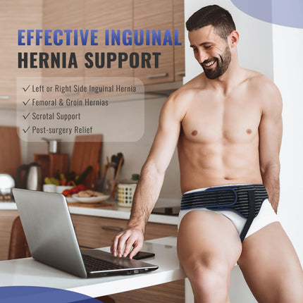 HEERTEEAJ Inguinal Hernia Belt for Men &amp; Women | Left or Right Side | Hernia Belt for Men | Inguinal Hernia Support Band | Adjustable