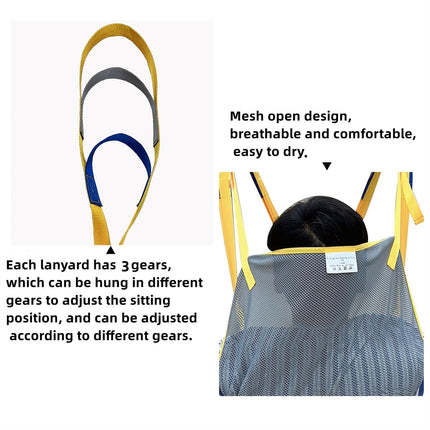 FloAPa Patient Lift Transfer Belt Patient Lift Split Leg Sling with 6 Adjustable Straps Reusable Aids Patient Lifting Sling for Elderly People, Gray