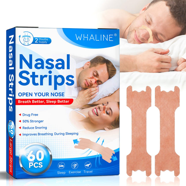 Nose Patches Snoring 60 Pieces, Nose Patches Breathe Better Skin-colored Nose Strips Anti Snoring Patches Snoring Patches Relieve a Blocked Nose Due to Allergies, Colds