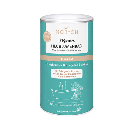 MABYEN Hayflower Sitz Bath 50g | Pregnancy - Bath additive for pregnancy - Natural birth preparation as a steam bath or sitz bath - Relaxes the pelvic floor and reduces the risk of perineal tears