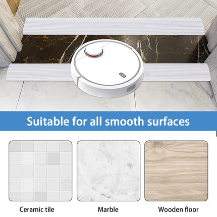 Compensation profile, self-adhesive transition profile, threshold transition rail, silicone door threshold ramp, threshold ramp, wheelchair ramp for door openings, bathrooms (C-White, 6.5 x 2.5 x 100 cm)