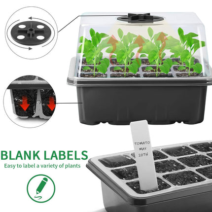 Indoor greenhouse cultivation box, 3 pieces 36 cells mini greenhouse cultivation, cultivation trays seedling, seedling starter trays greenhouse cultivation tray with lid and ventilation for seedling plant