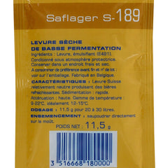 Fermentis Saflager S-189 11.5g bottom-fermenting brewer's yeast