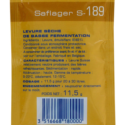 Fermentis Saflager S-189 11.5g bottom-fermenting brewer's yeast
