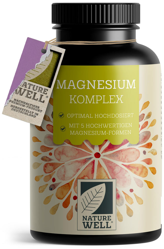 Magnesium Complex 180 capsules, 400 mg per day from 5 high-quality forms: magnesium oxide, citrate, bisglycinate, malate &amp; ascorbate, optimal bioavailability, 3-month supply