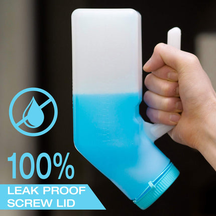 Urinal bottles for men with glow-in-the-dark lid (3-pack) - 1000mL men's bedside bottle made of thick plastic with screw lid - Leak-proof urinal chamber - Portable urinal bottles for men