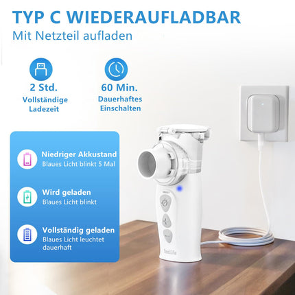 FEELLIFE Inhaler Children Inhaler Adult Nebulizer Inhaler Baby Rechargeable Quiet Handheld Inhaler Air Pro VIII with AIMESH Technology for Children Adults Baby