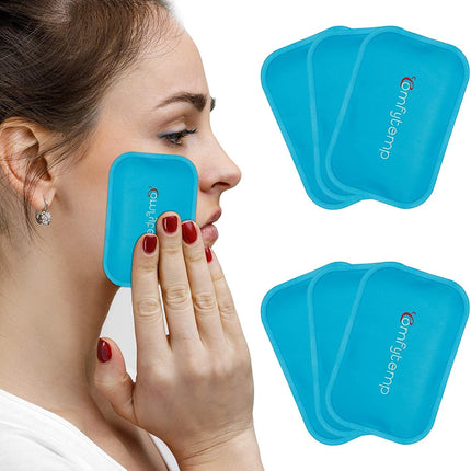 Comfytemp Small Cooling Pads Gel 7.5x11.5 cm (6 pieces) Reusable Mini Ice Pack for Children, Headaches, Toothache, Tired Eyes, Breastfeeding, Insect Bites, Cold Warm Compresses Cooling Pack