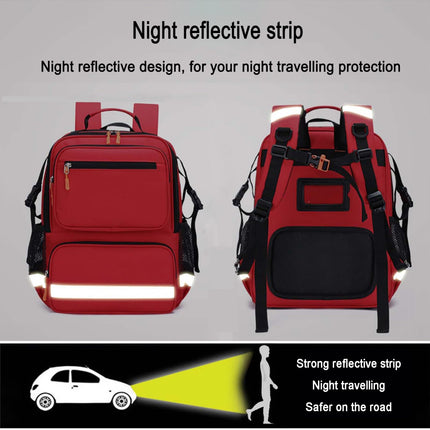 Wheelchair Backpack, Wheelchair Bag Behind the Seat, Large Capacity Wheelchair Accessory - Wheelchair Bag Behind the Seat - With Reflective Strip for Medication Storage - Bag Only (C) (Blue)