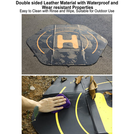 Alomejor 110 cm Drone Landing Pads, Double-Sided, Foldable, Hex Mat, Waterproof, Quick Folding, Helipad for RC Drones, Helicopters