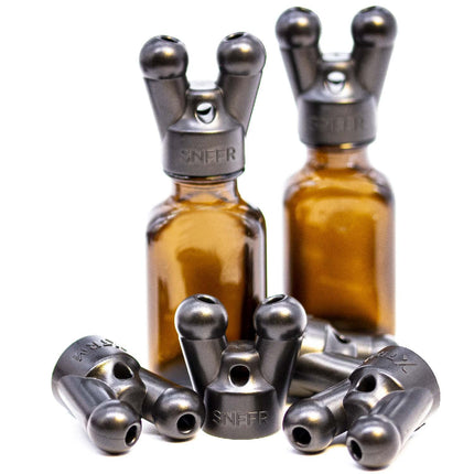 xleathers XTRM SNFFR the sensational aroma amber bottle screw-on attachment for your bottle (Set Double Small + Double Large Black); Number of pieces: 1, 1.0 pieces
