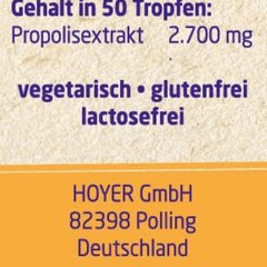HOYER Propolis Drops Organic - Alcohol-free &amp; Water-soluble - Pure propolis extract as a dietary supplement or for external use - 30 ml