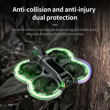 LICHIFIT Propeller Guard Anti-Collision Covers with Flash LED Lights for DJI AVATA2 Drone Propeller Protector Bumper Ring Warning Light Illuminated TPU Cover Skin