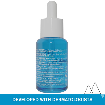 Uriage Hydro-Active HA Booster Serum with 1.5% pure &amp; natural hyaluronic acid - 86% plumped skin. Peachy-soft skin effect, lovely fragrance - Paraben-free - Non-comedogenic - 30 ml