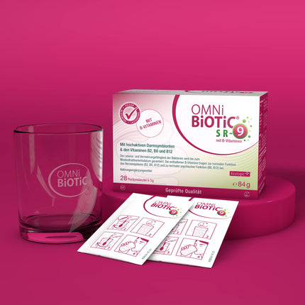 OMNi BiOTiC SR-9 with B vitamins | 28 servings (84g) | 9 bacterial strains | 15 billion bacteria per daily dose | Powder | Vegan | Gluten-free | Lactose-free | For daily use