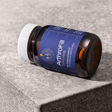 Arthro Fill Tablets - Hyaluronic acid nutrient complex to support active movement functions - 15 vital and micronutrients - 100% doping-free