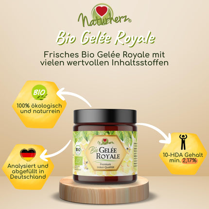 Organic Royal Jelly | Fresh jelly in premium beekeeper quality | NO additives | Naturherz Original (50 g)