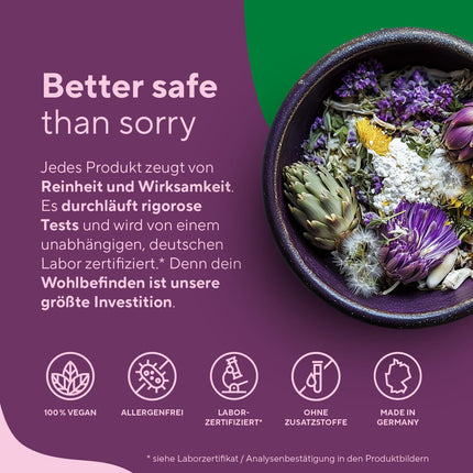 Milk Thistle Artichoke Dandelion Choline – 180 Capsules – 600 mg Milk Thistle Extract (480 mg Silymarin) – Supports the Liver with Choline* – With Herbal Bitters – Vegan – TRUE NATURE®