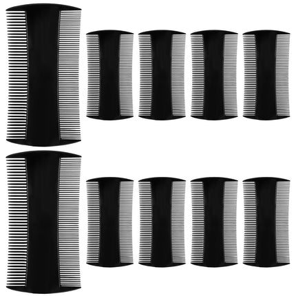 10 pieces lice combs double-sided nit comb black dandruff comb lice comb for men beard comb fine men antistatic beard brush birth comb with fine and coarse teeth beard care